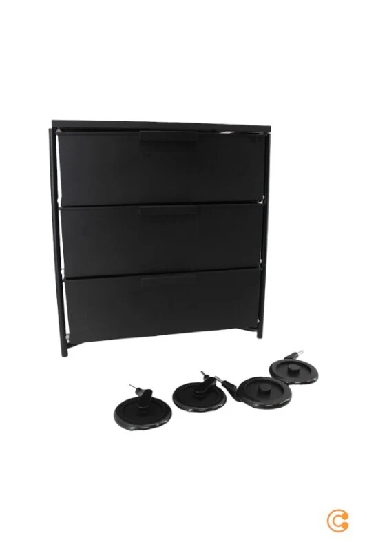 B-Ware Kartell Mobil 3 Container Mobil Rollcontainer Regal 3 Schubladen Matt Schwarz