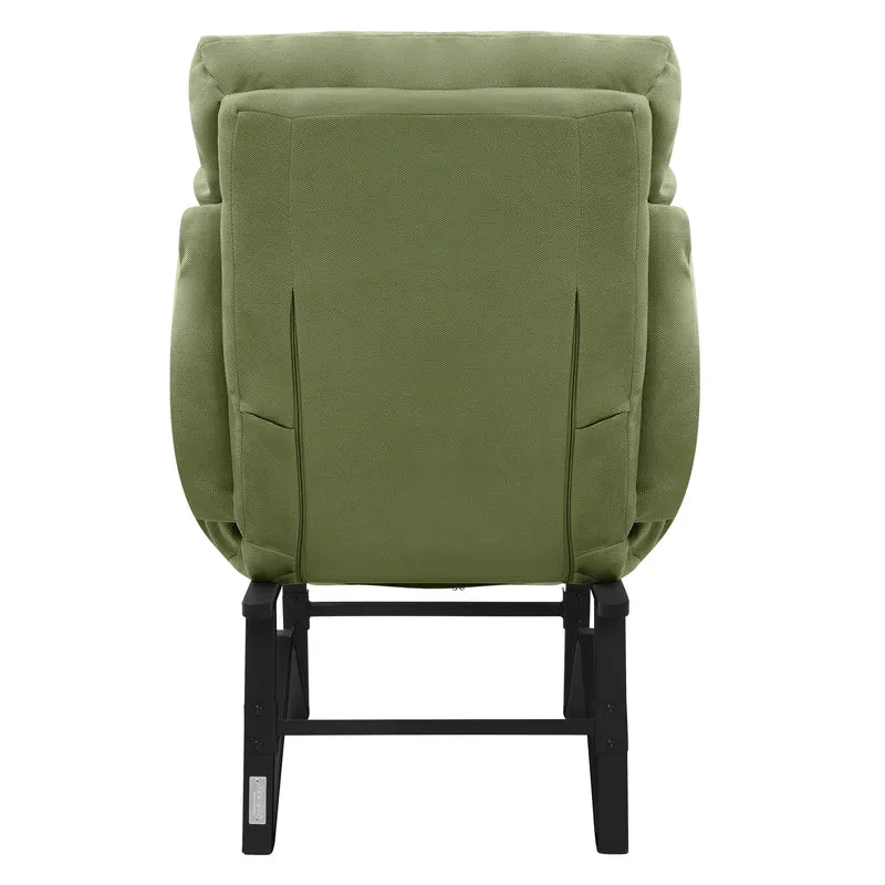 ML-DESIGN | Sessel mit Liegefunktion 85x82x102 cm aus Leinenstoff Grün Relaxsessel Fernsehsessel mit verstellbarer Rückenlehne, Armlehnen & Fußablage