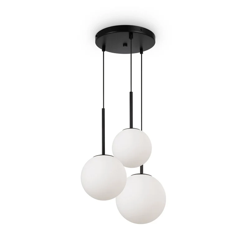 B-Ware Maytoni Hängelampe Pendelleuchte Basic Glas schwarz Ø40cm 3-flg Beleuchtung 586