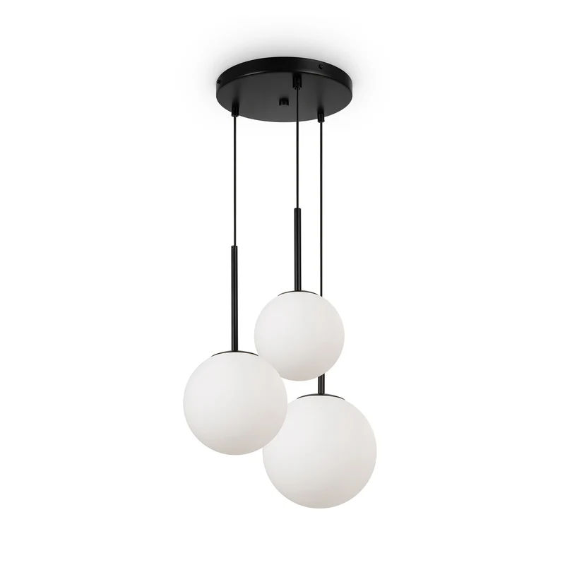 B-Ware Maytoni Hängelampe Pendelleuchte Basic Glas schwarz Ø40cm 3-flg Beleuchtung 586