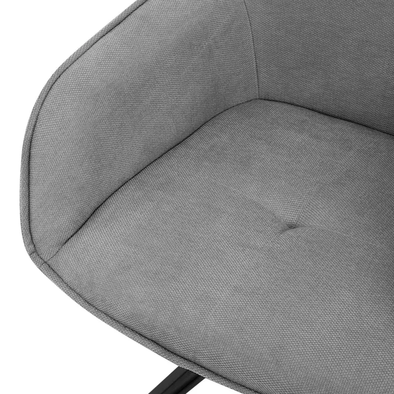 B-Ware Esszimmerstuhl drehbar Grau aus Textil Webstoff mit Rücken- und Armlehne ML-Design
