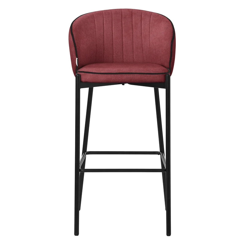 Barhocker 4er Set Rot 50x101x54 cm mit Rückenlehne und Fußstütze bis 120 kg ML-Design