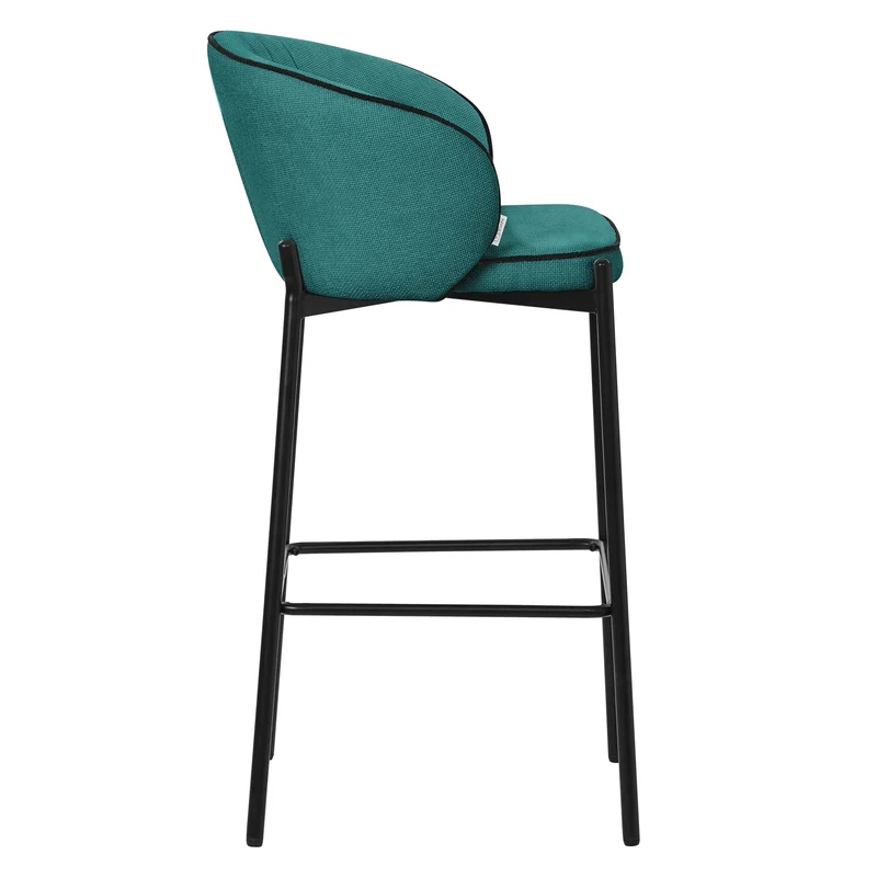 Barhocker 4er Set Petrol 50x101x54 cm mit Rückenlehne und Fußstütze bis 120 kg ML-Design
