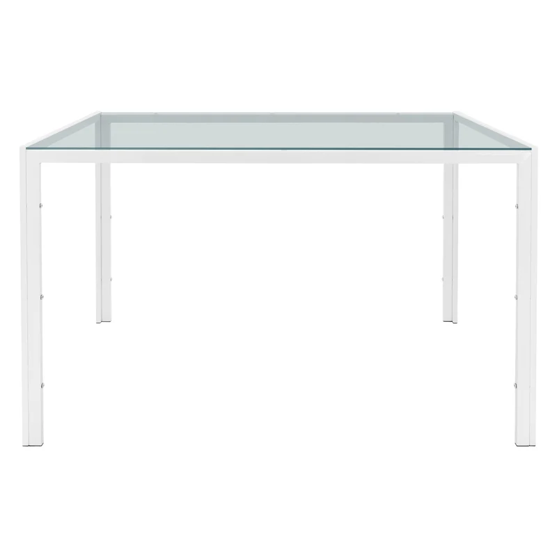 Esstisch für 4-6 Personen 120x70x75 cm Weiß Glastisch mit Stahlgestell ML-Design