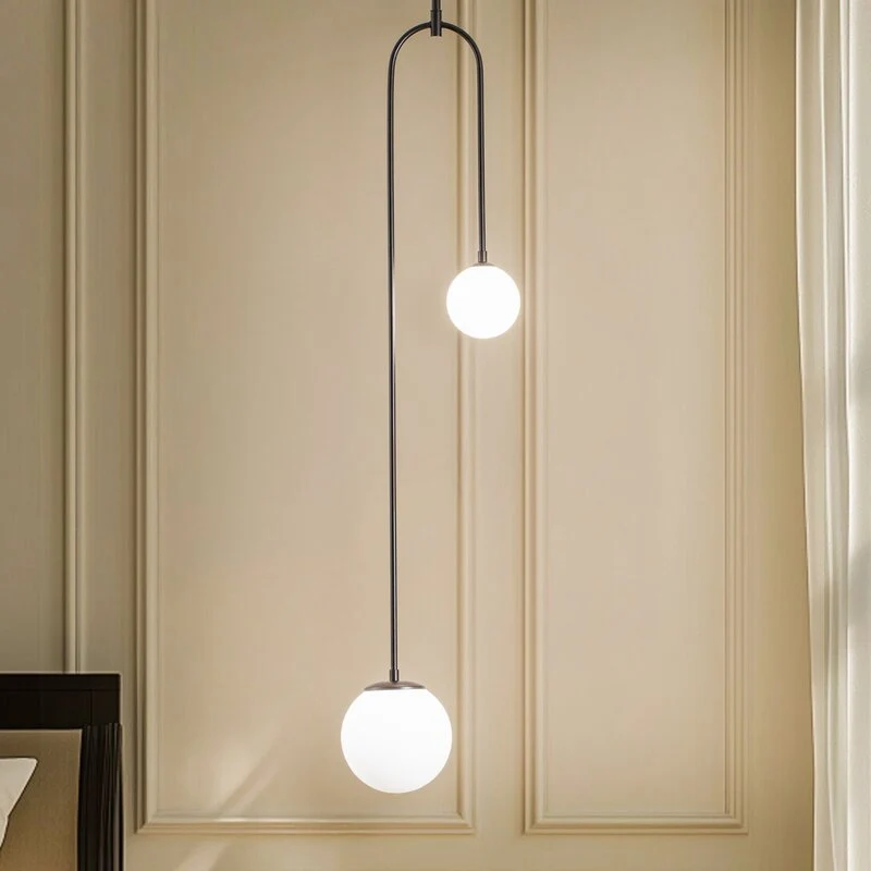 B-Ware Hängeleuchte AV-1897-2BSY 2 Glaskugeln Deckenlampe Deckenleuchte SIEHE TEXT/F887