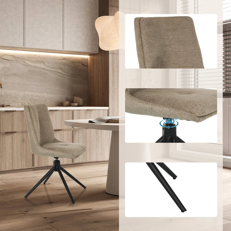 B-Ware hjh LIVING Dining Stuhl TARVISO I Esszimmerstuhl Deko Stoff beige Polsterstühle