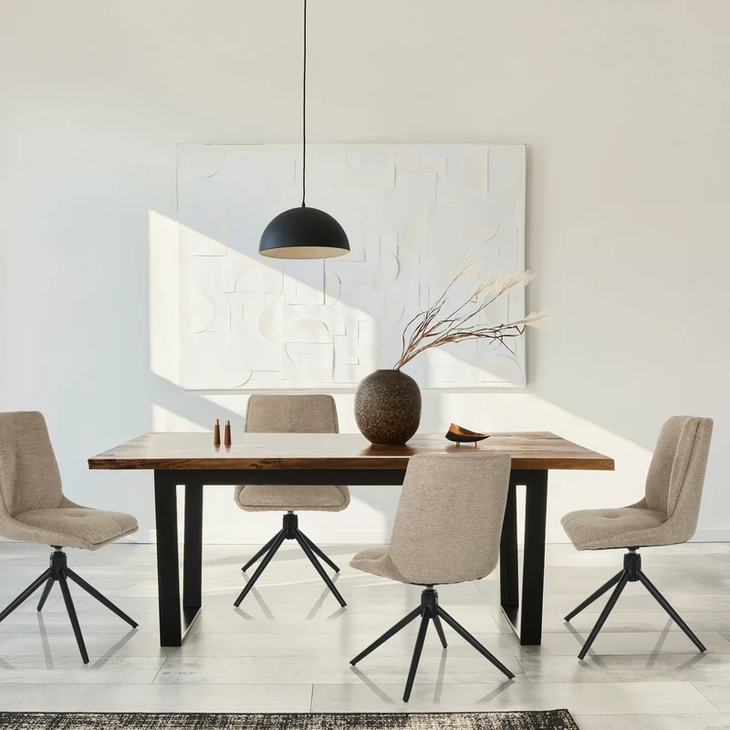 B-Ware hjh LIVING Dining Stuhl TARVISO I Esszimmerstuhl Deko Stoff beige Polsterstühle