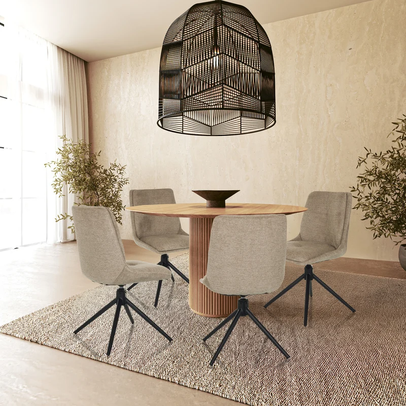 B-Ware hjh LIVING Dining Stuhl TARVISO I Esszimmerstuhl Deko Stoff beige Polsterstühle