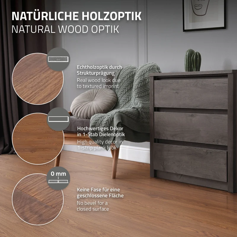 2er Set Deluxe PVC Klebevinylboden für 2,23 m² Roteiche Braun 2 mm dick ML-Design
