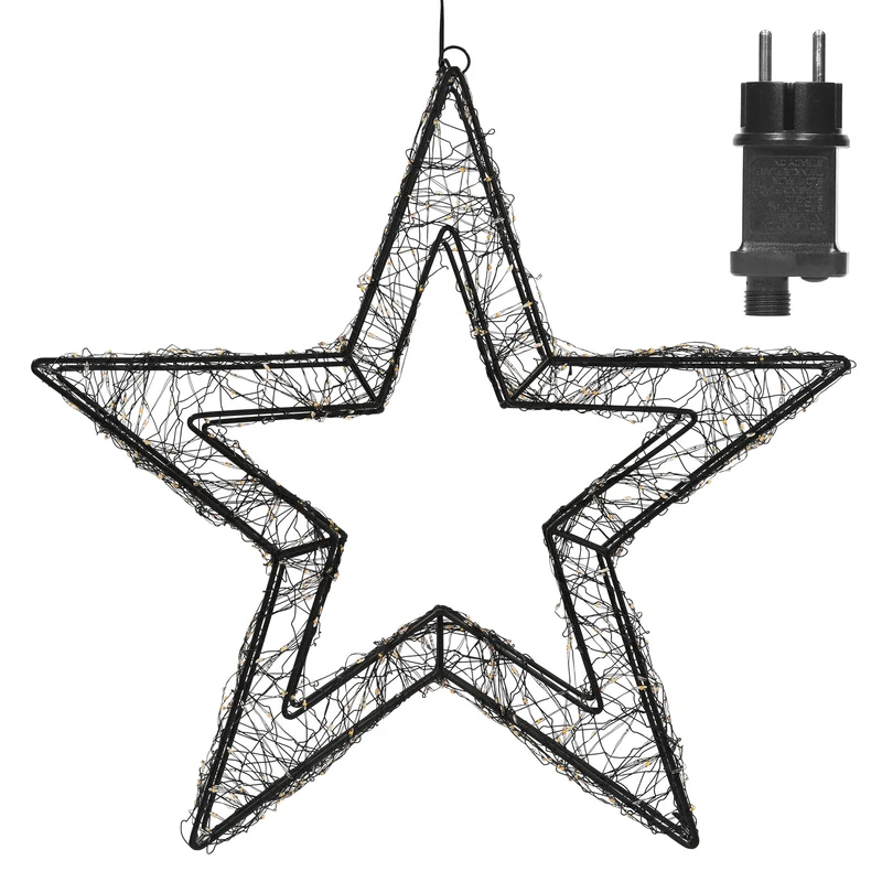 LED Weihnachtsstern 38 cm mit 500 extra-warmweißen LEDs und Timer für Innen und Außen IP44 Spritzwassergeschützt
