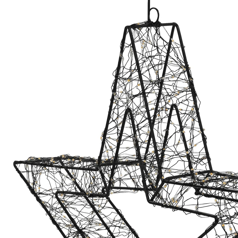 LED Weihnachtsstern 38 cm mit 500 extra-warmweißen LEDs und Timer für Innen und Außen IP44 Spritzwassergeschützt