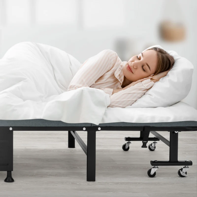 Klappbares Gästebett 80x190 cm mit Matratze rollbar für Kinder & Erwachsene bis 200kg belastbar