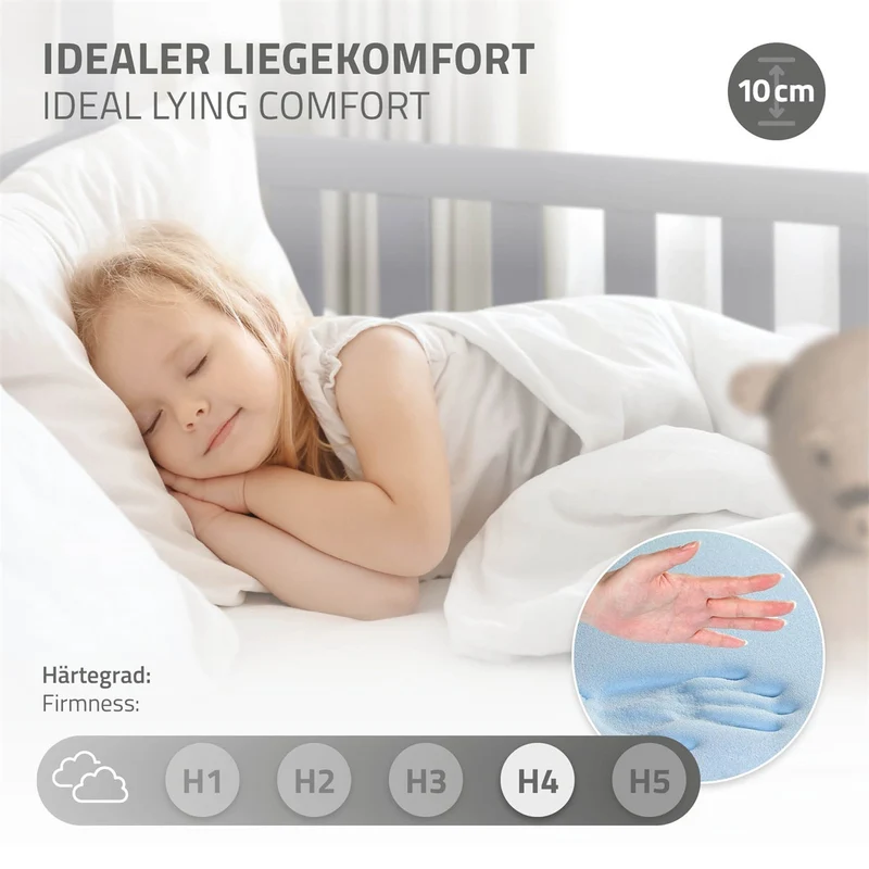 Kinderbett Hausbett 80x160 cm Hellgrau aus Kiefernholz inkl. Matratze H-10cm Rausfallschutz Dach und Lattenrost ML-Design