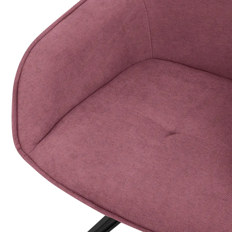 B-Ware Esszimmerstuhl drehbar Altrosa aus Textil Webstoff Küchenstuhl mit Rücken- und Armlehne ML-Design
