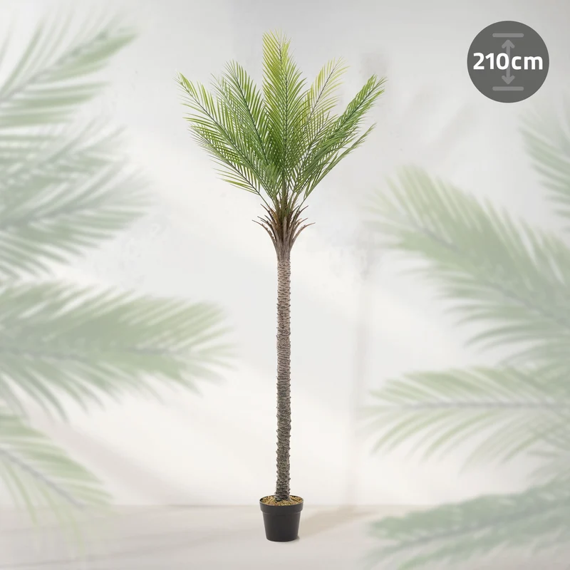 Künstliche Palme 210 cm Tropische Kunstpalme im Topf ML-Design