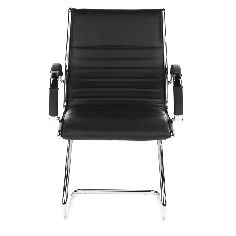 B-Ware hjh OFFICE Konferenzstuhl Freischwinger Stuhl PARMA V Sitz Leder schwarz Ch963