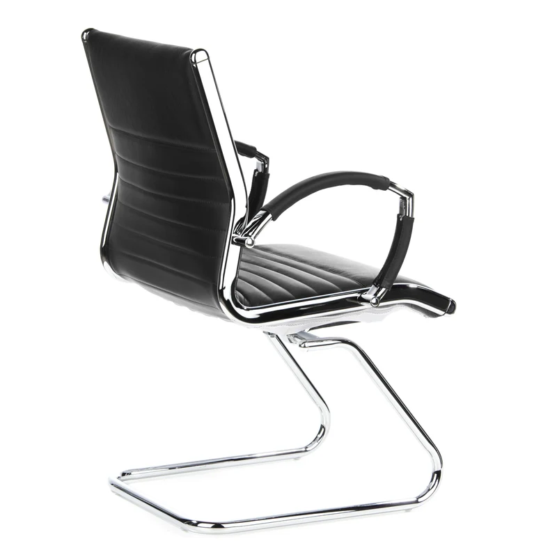 B-Ware hjh OFFICE Konferenzstuhl Freischwinger Stuhl PARMA V Sitz Leder schwarz Ch963