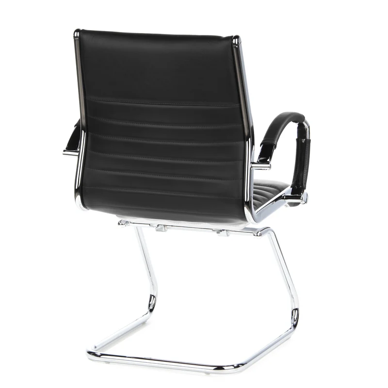 B-Ware hjh OFFICE Konferenzstuhl Freischwinger Stuhl PARMA V Sitz Leder schwarz Ch963