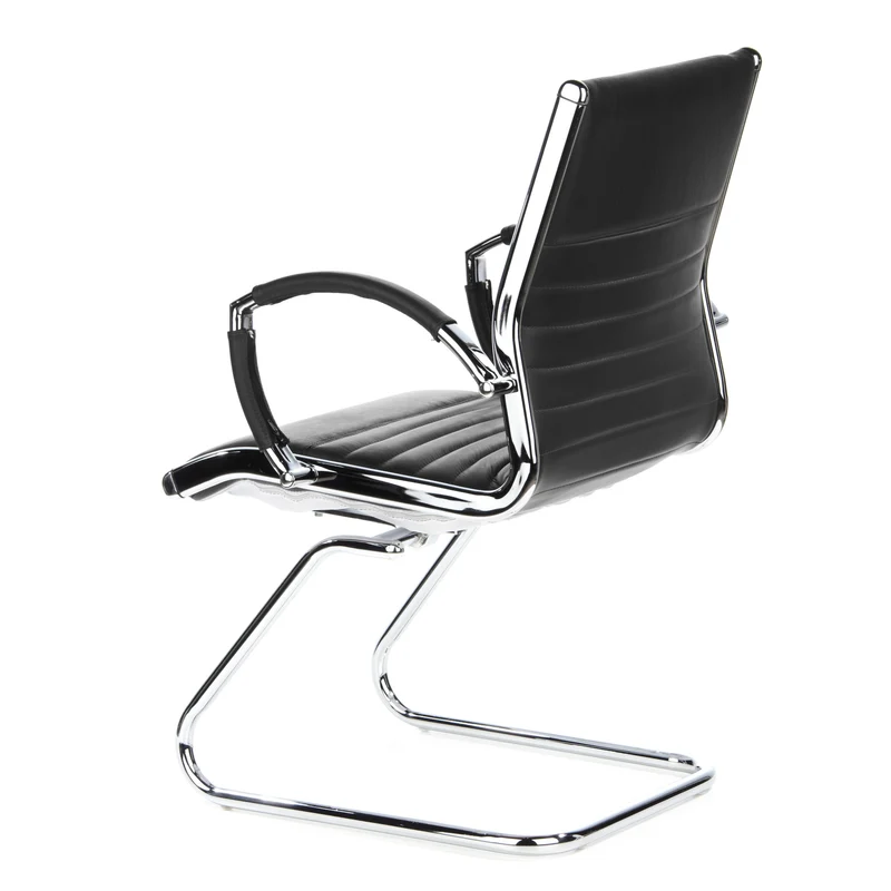 B-Ware hjh OFFICE Konferenzstuhl Freischwinger Stuhl PARMA V Sitz Leder schwarz Ch963