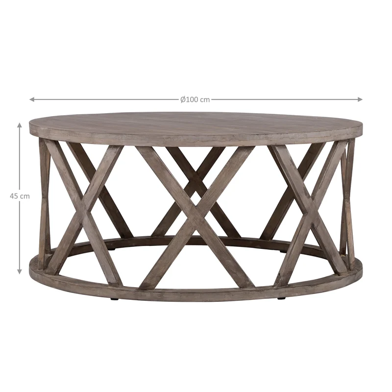 Couchtisch Ø 100x45 cm Braun aus Mangoholz WOMO-Design