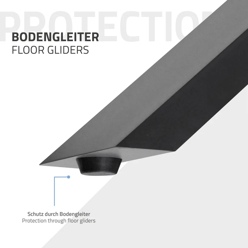 2x Tischkufen X-Design 60x72 cm Anthrazit pulverbeschichtete Stahl Tischgestell für Esstisch & Schreibtisch
