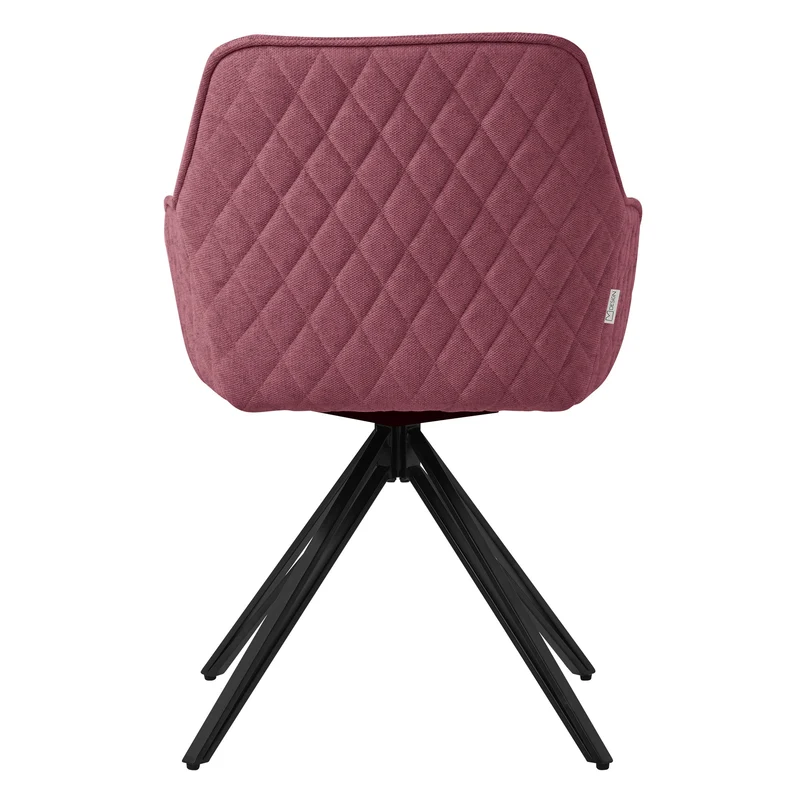 Esszimmerstuhl drehbar 6er Set Altrosa aus Textil Webstoff Küchenstuhl mit Rücken- und Armlehne ML-Design
