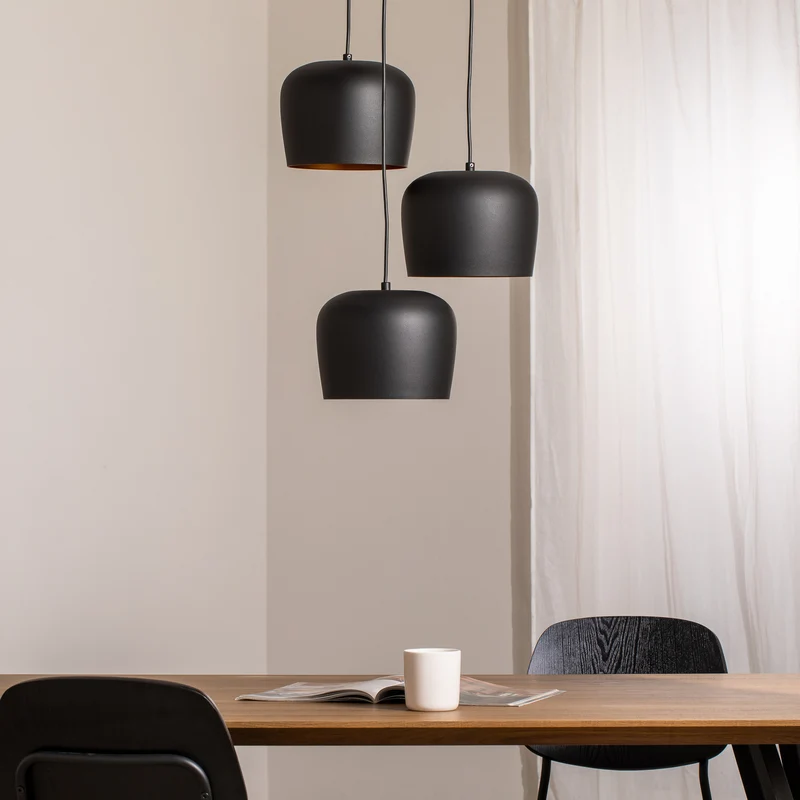 B-Ware Opviq Hängeleuchte Berceste N-1413 schwarz Metall 3-flammig 48 cm dimmbar