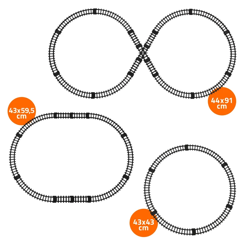 ECD Germany | Weihnachtszug Set 22 Teile batteriebetrieben mit Licht & Sound, Weihnachtsdeko, Eisenbahn für Weihnachtsbaum, Weihnachtsbahngleise