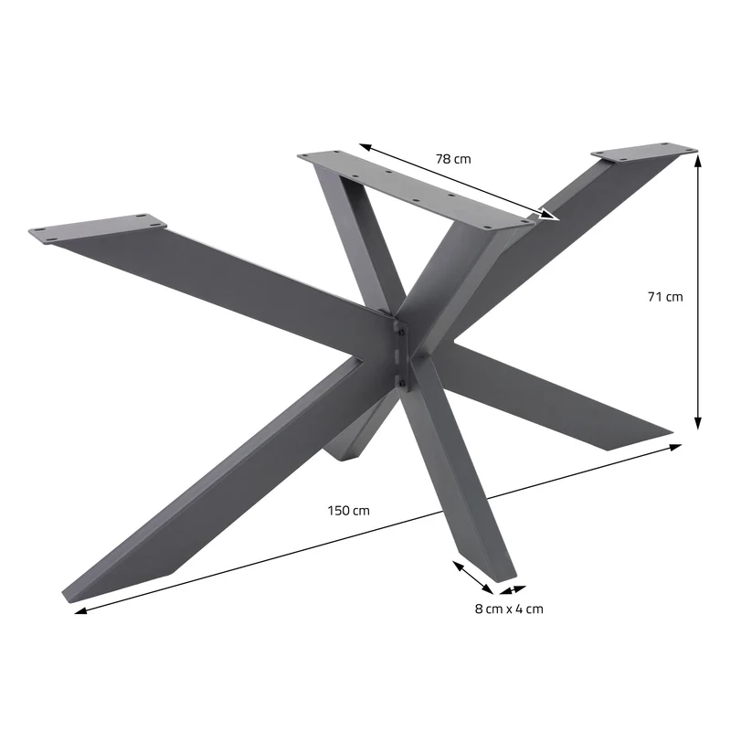 Tischbeine Tischgestell Spider 78 x 71 x 150 cm Anthrazit aus Metall ML-Design