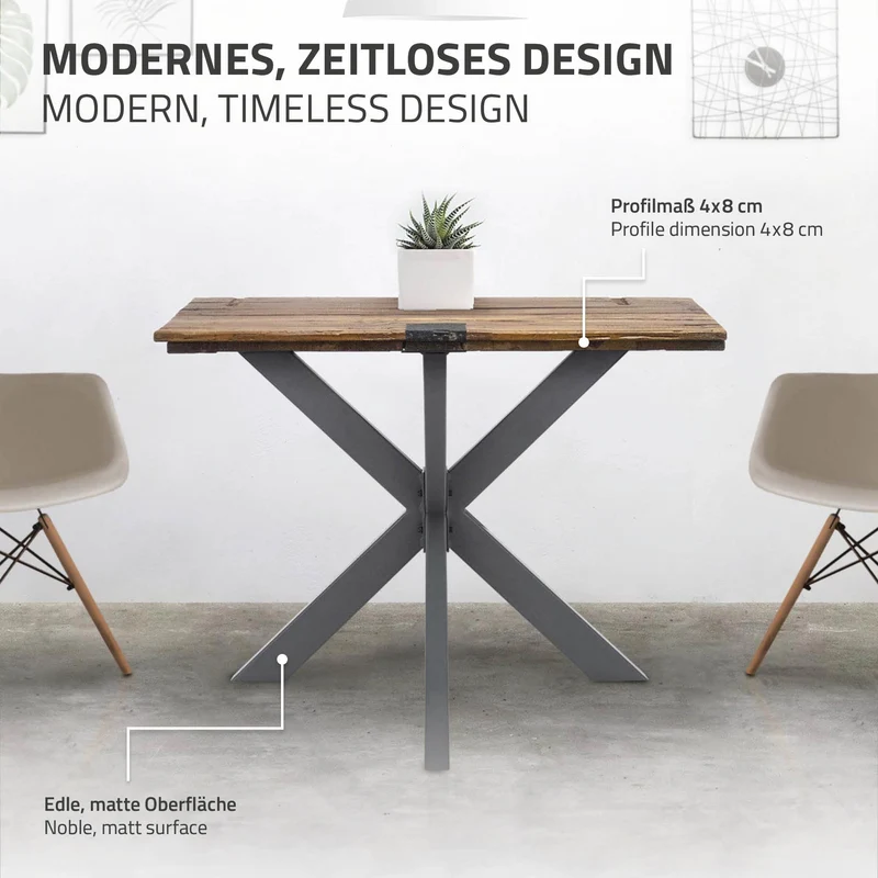 Tischbeine Tischgestell Spider 85 x 71 x 85 cm Anthrazit aus Metall ML-Design