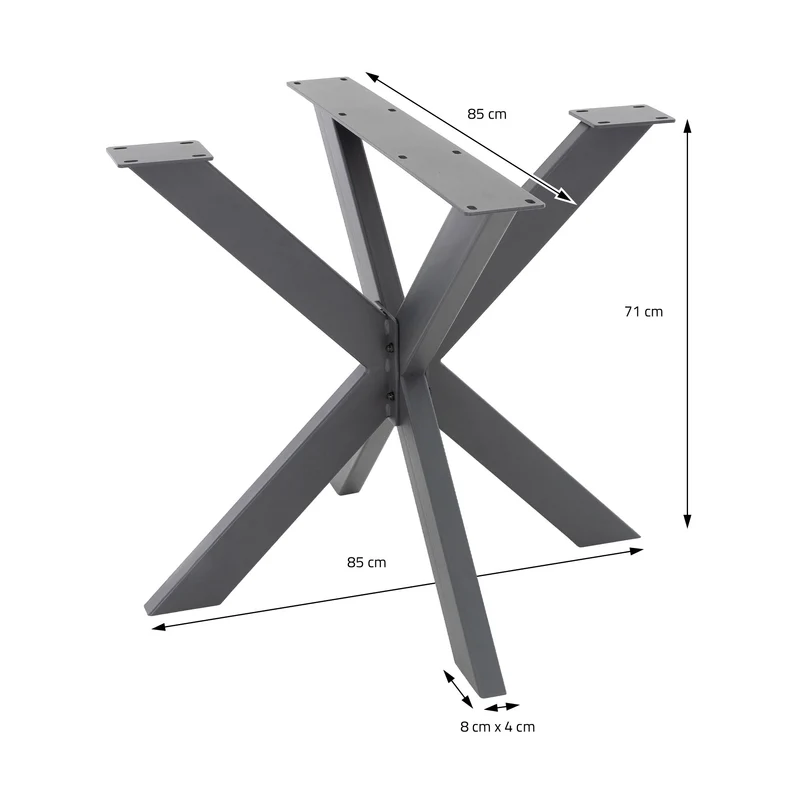 Tischbeine Tischgestell Spider 85 x 71 x 85 cm Anthrazit aus Metall ML-Design