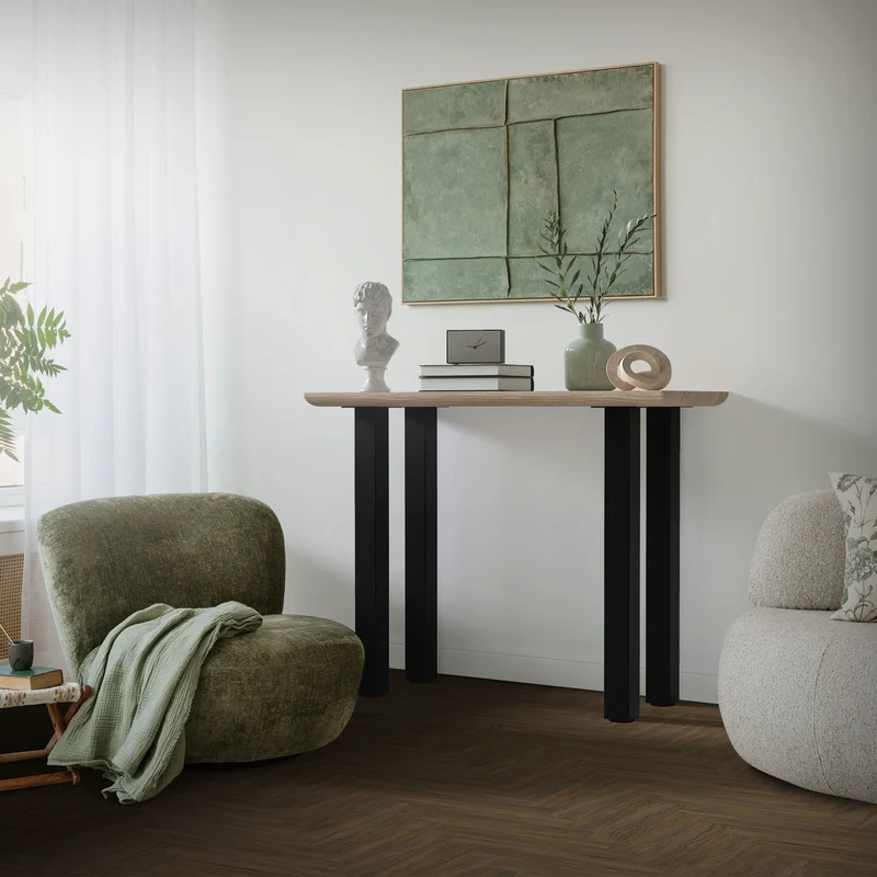 4er Set Tischbeine I-Design 90 cm Schwarz Tischgestell aus pulverbeschichteter Stahl, Profil 8x8 cm, höhenverstellbare Möbelfüße ML-Design