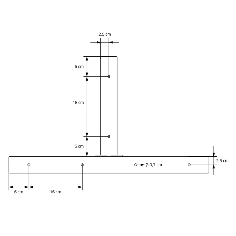 2er Set Tischgestell B60xH72 cm in T-Form Metall Schwarz ML-Design