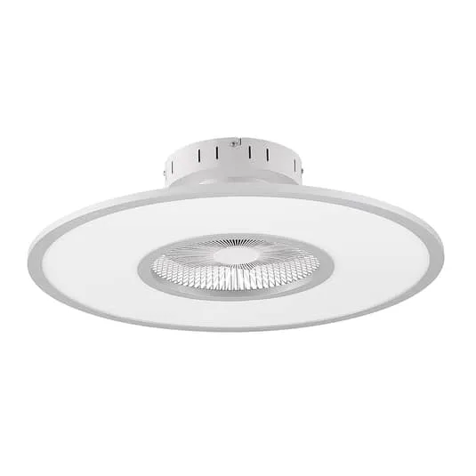B-Ware Lindby Deckenventilator Romea LED Ventilator Lampe dimmbar silber Ø60cm 35°