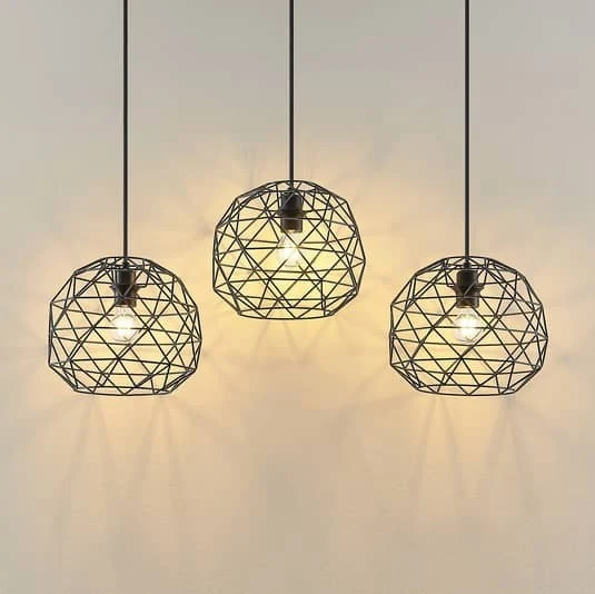 B-Ware Lindby Paridimo Hängelampe Hängeleuchte Pendellampe Lampe Leuchte Stahl 3 flg.