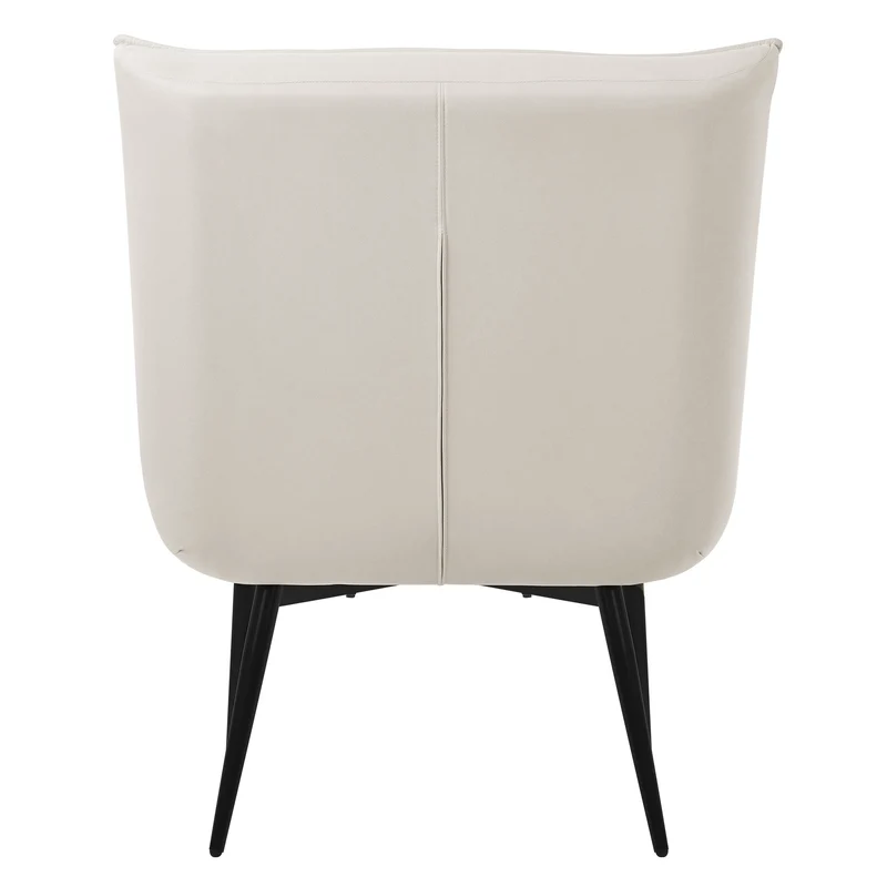 ML-DESIGN | Sessel mit Lendenkissen 79x100x97 cm aus Kunstleder Creme Relaxsessel Loungesessel bequem Retro Lesesessel Polstersessel für Wohnzimmer