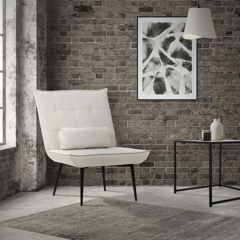 ML-DESIGN | Sessel mit Lendenkissen 79x100x97 cm aus Kunstleder Creme Relaxsessel Loungesessel bequem Retro Lesesessel Polstersessel für Wohnzimmer