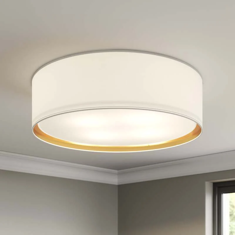 B-Ware TK-LightingDeckenleuchte Bilbao LED Lampe dimmbar weiß gold Ø60cm 17cm Höhe