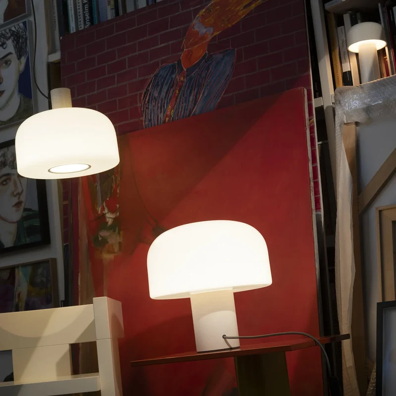 B-Ware Flos Pendelleuchte Hängelampe Bellhop Glas Schokoladenbraun Opalglas Aluminium