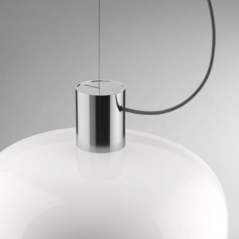 B-Ware Flos Pendelleuchte Hängelampe Bellhop Glas Schokoladenbraun Opalglas Aluminium