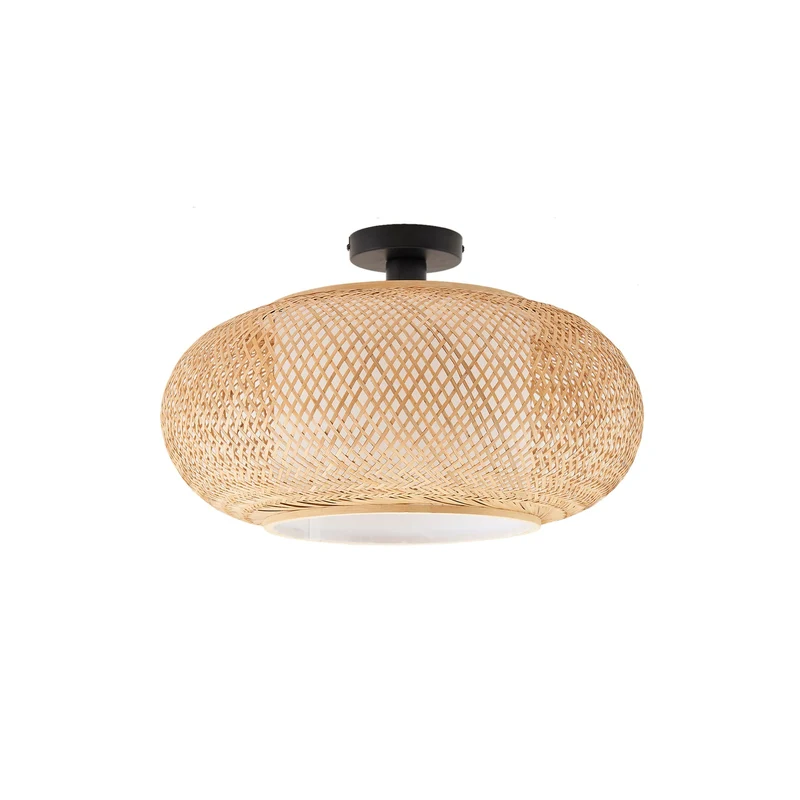 B-Ware Lindby Deckenleuchte Romaine Bambus natur Ø50cm Lampe Leuchte SIEHE TEXT/FOTO