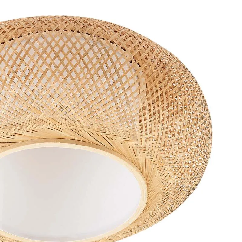 B-Ware Lindby Deckenleuchte Romaine Bambus natur Ø50cm Lampe Leuchte SIEHE TEXT/FOTO