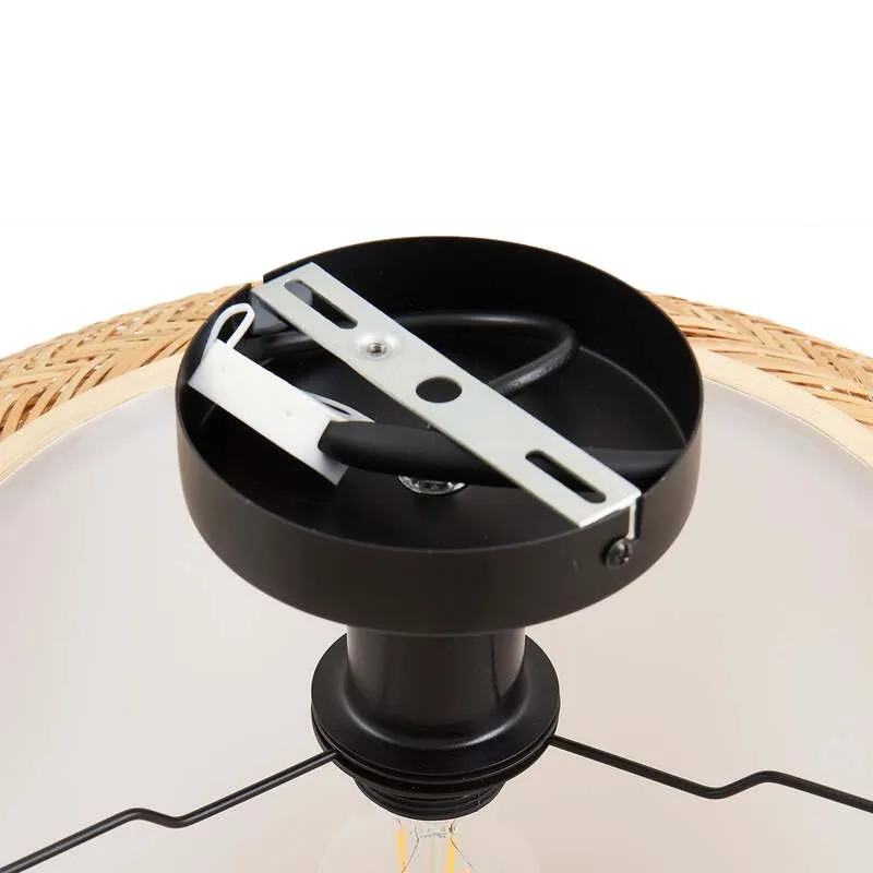 B-Ware Lindby Deckenleuchte Romaine Bambus natur Ø50cm Lampe Leuchte SIEHE TEXT/FOTO