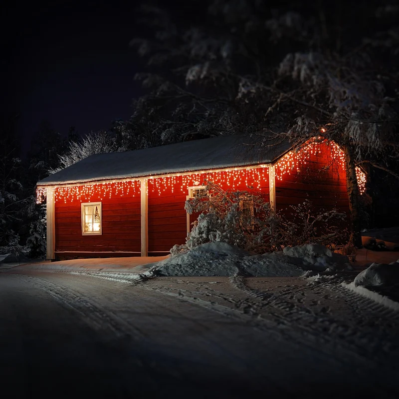 LED Lichtvorhang 6m Warmweiß mit 180 LEDs aus PVC