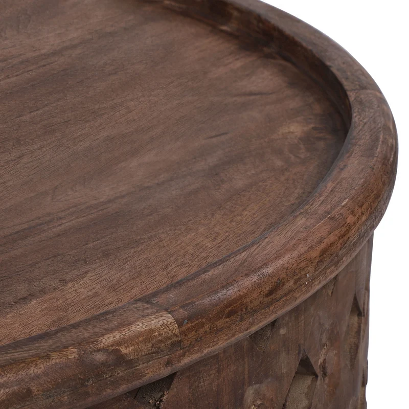Couchtisch Ø 100x45 cm Braun aus Mangoholz WOMO-Design
