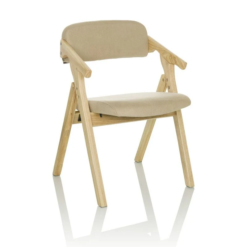 B-Ware hjh OFFICE Besucherstuhl Klappstuhl SCANDIO Holzrahmen Beige Stoff