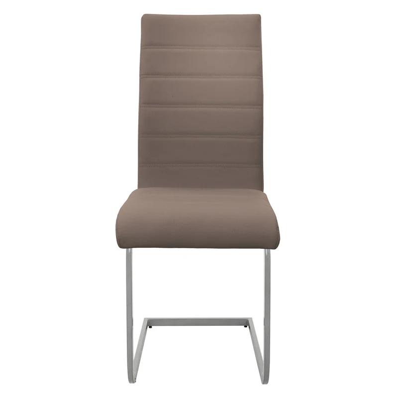 B-Ware Esszimmerstuhl Freischwinger 2er Set mit Rückenlehne Braun Kunsterlederbezug ML-Design