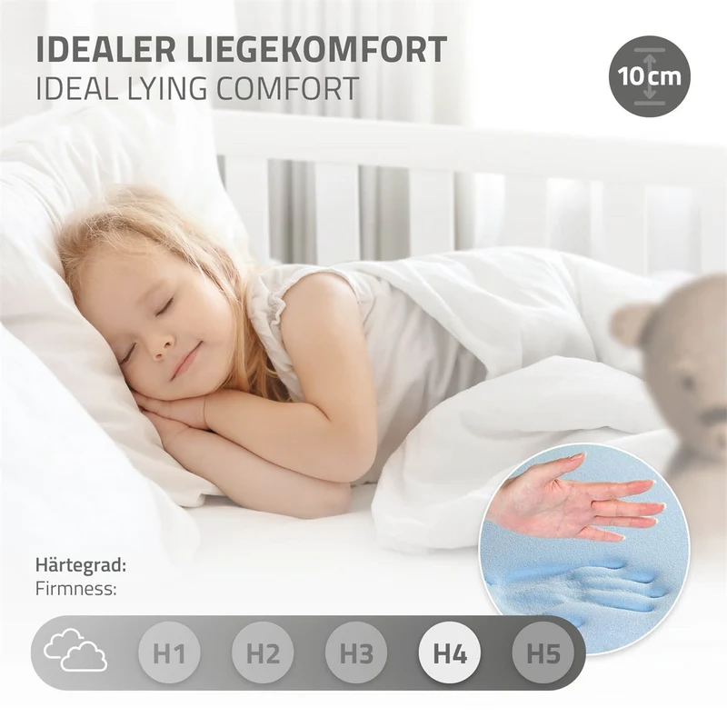 Kinderbett Hausbett 80x160 cm Weiß aus Kiefernholz inkl. Matratze H-10cm Rausfallschutz Dach und Lattenrost ML-Design