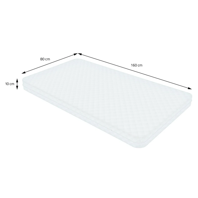 Kinderbett Hausbett 80x160 cm aus Kiefernholz inkl. Matratze H-10cm Rausfallschutz Dach und Lattenrost ML-Design
