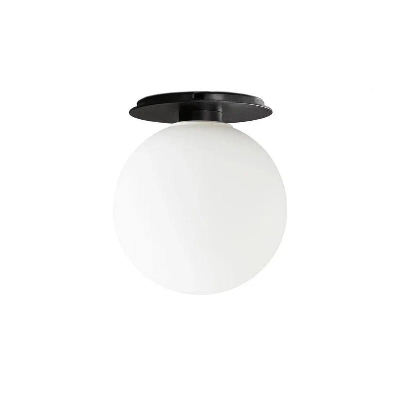 B-Ware Audo Leuchte Lampe Wand Decke LED Opalglas Stahl poliert silber E27 dimmbar